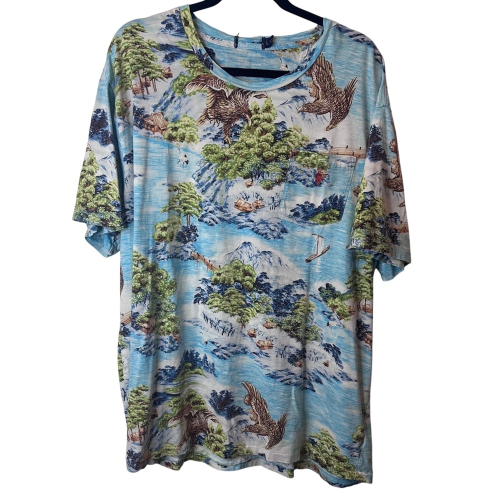Ralph Lauren Men's 2XB 2G Graphic Print‎ Short Sleeve T Shirt Eagles Landscape